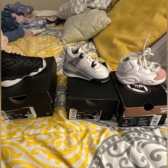 3 pair toddler shoes 2 pair Jordan’s I pair Reebok’s - Picture 2 of 4
